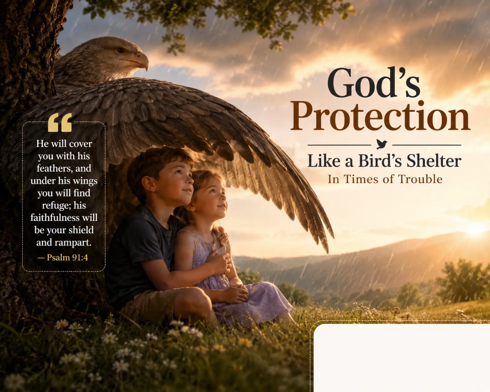 Scripture on God's protection like a bird
